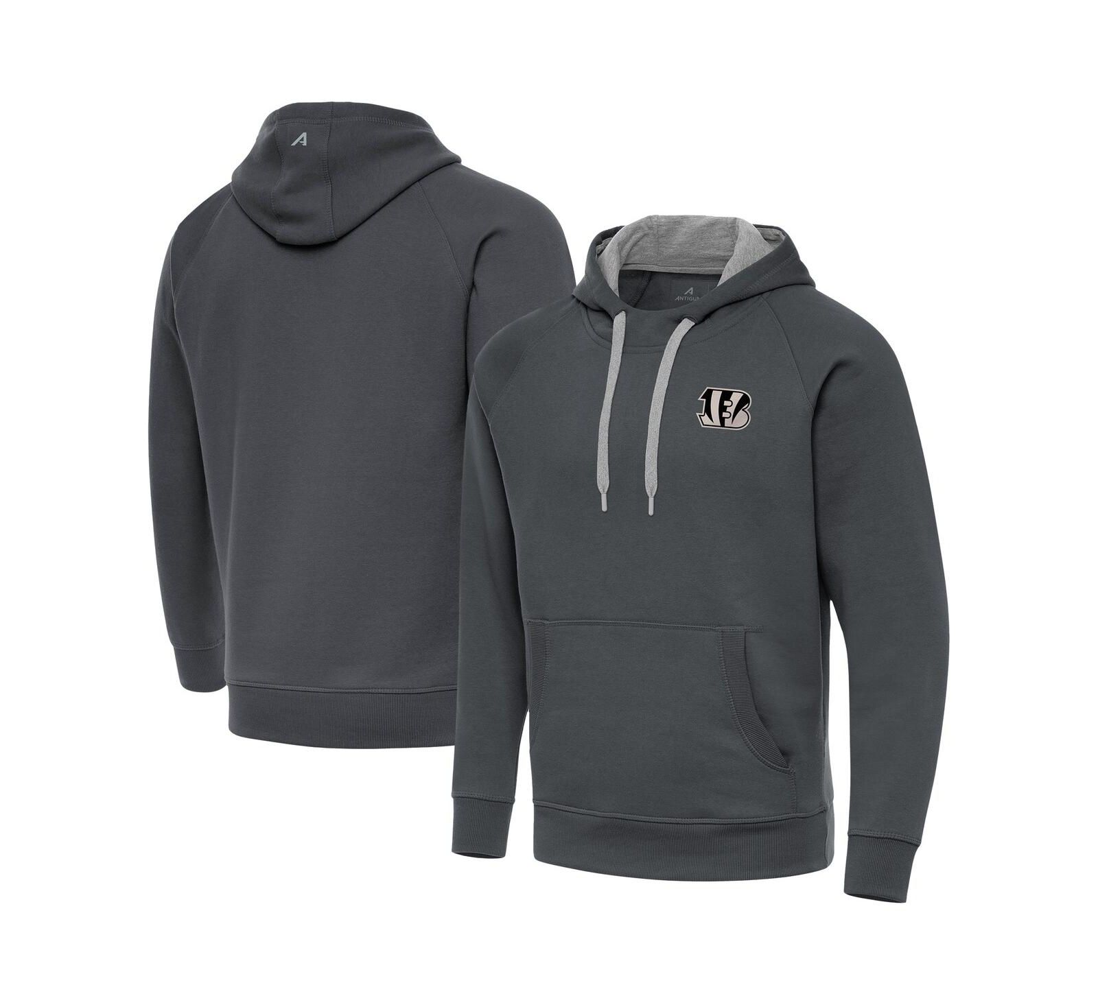 Мужское худи Antigua Charcoal Cincinnati Bengals Victory Pullover