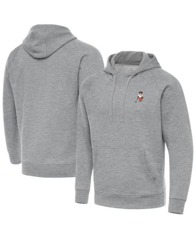 Antigua Men's Heather Gray Clemson Tigers Golfer Victory Pullover Hoodie