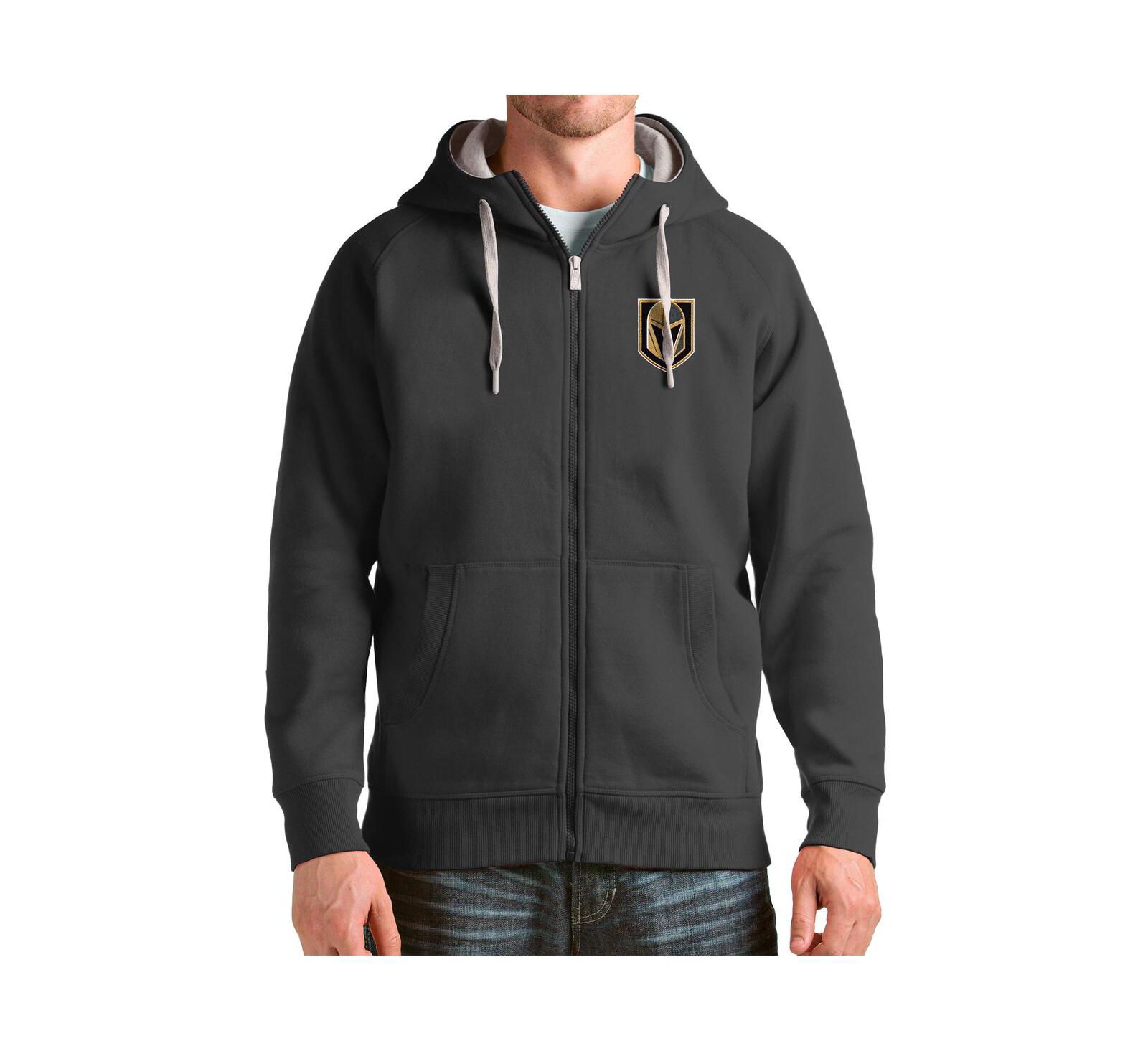 Antigua Мужской худи Vegas Golden Knights Logo Victory Full-Zip Charcoal