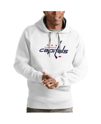 Antigua Men's White Washington Capitals Logo Victory Pullover Hoodie