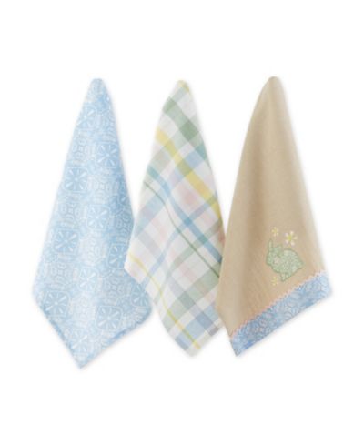 Design Imports Assorted Garden Bunny Dishtowel, Set of 3
