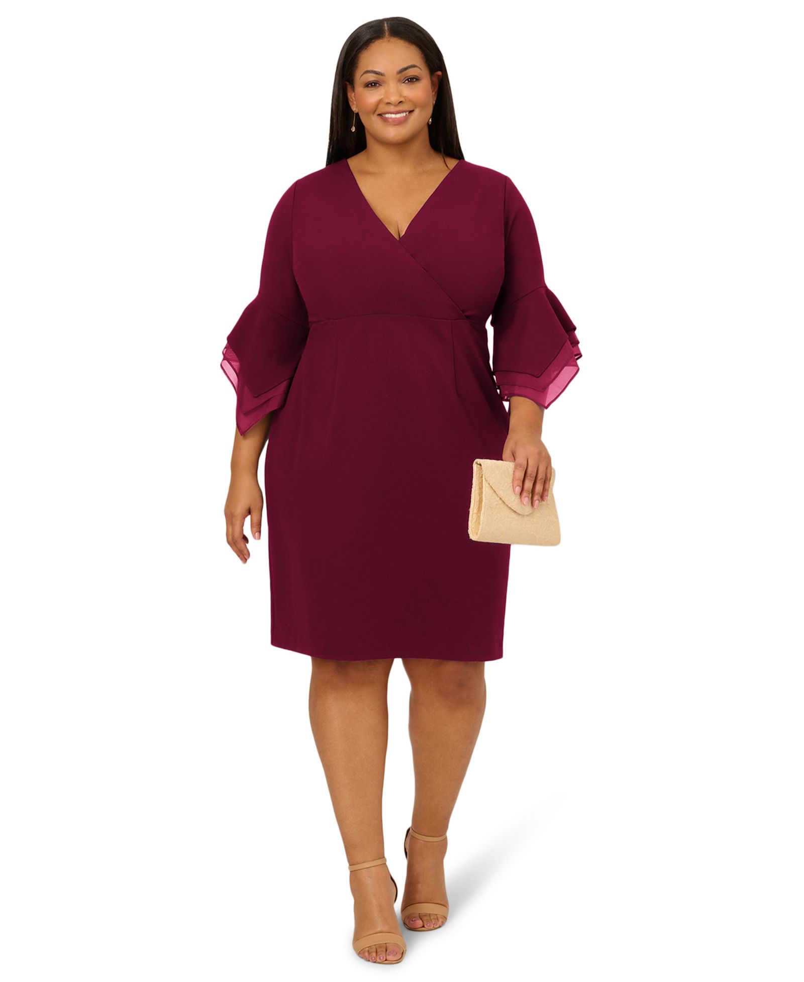 Платье-футляр Plus Size с рукавами 3/4 Adrianna Papell