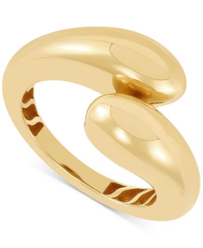 Polished Flared End Bypass Fashion Ring in 10k Gold