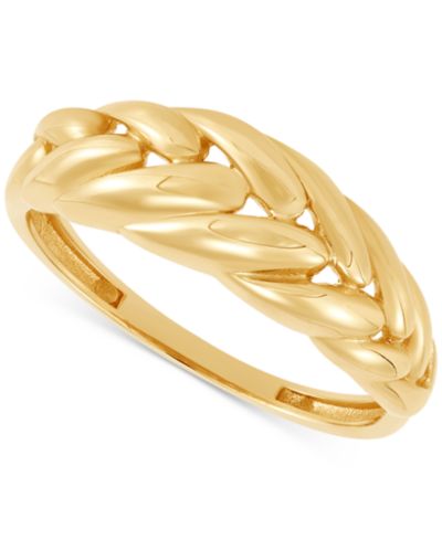 Macy's кольцо Polished Wheat Design Fashion 10k Gold