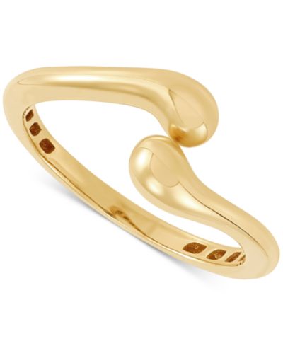 Модное кольцо в 10k Gold с полированным расширяющимся концом Skinny Bypass