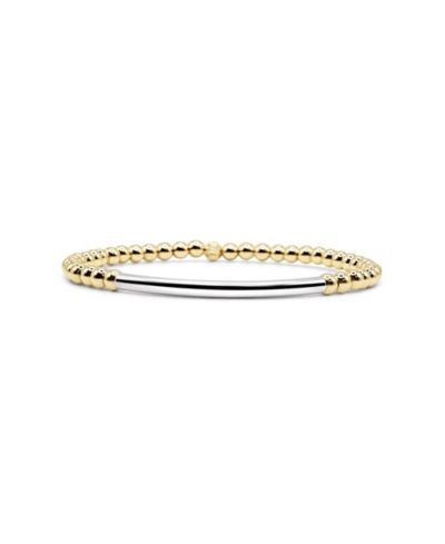 4mm Gold Filled Ball and Sterling Silver Tube Stretch Bracelet