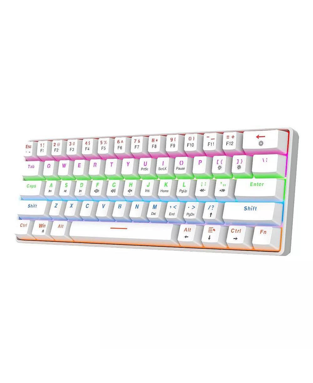 60% Mechanical Gaming Keyboard, Red Switch, Wired Gaming Colorful Backlit Gaming Keyboard, Pudding Keycaps Compact