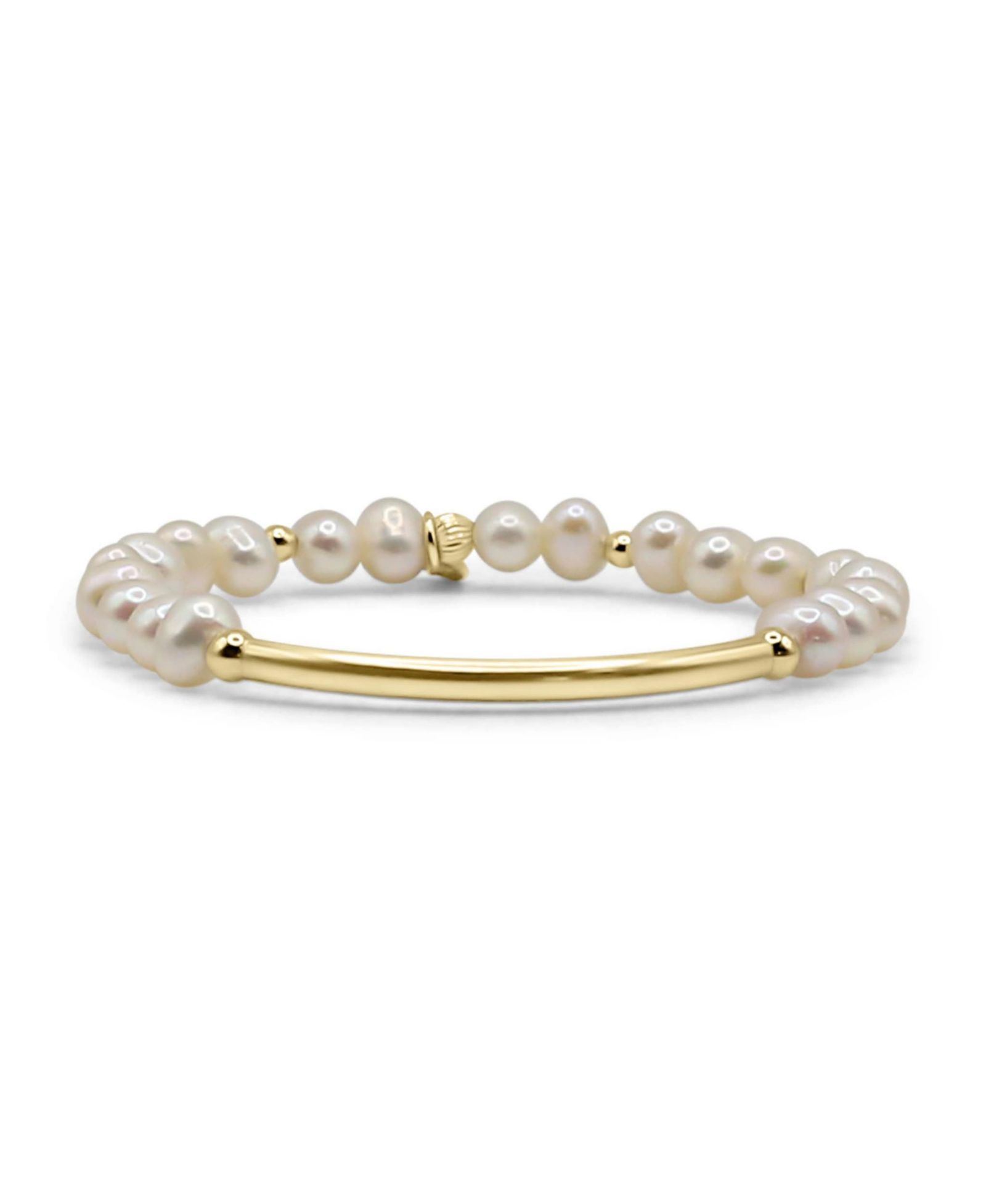 Браслет Bowood Lane 3mm Gold Filled Beads and Bar с речным жемчугом