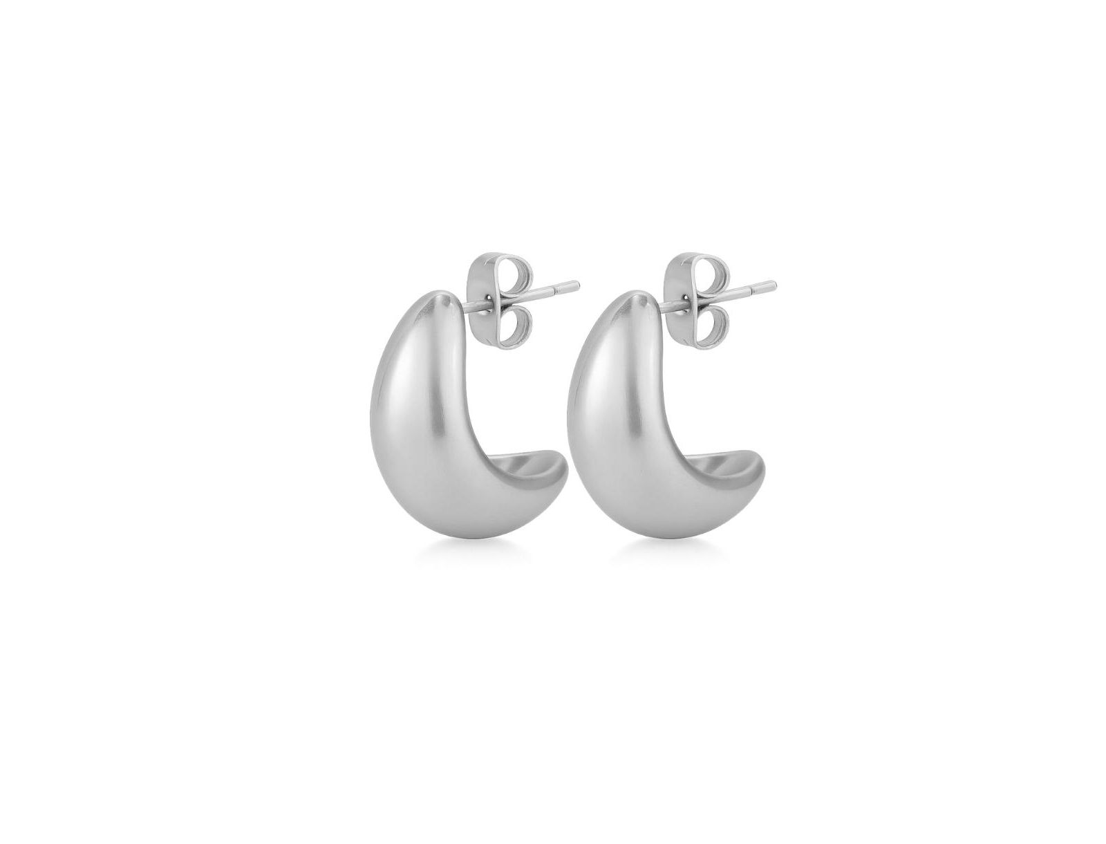 Dome Huggie Teardrop Earrings