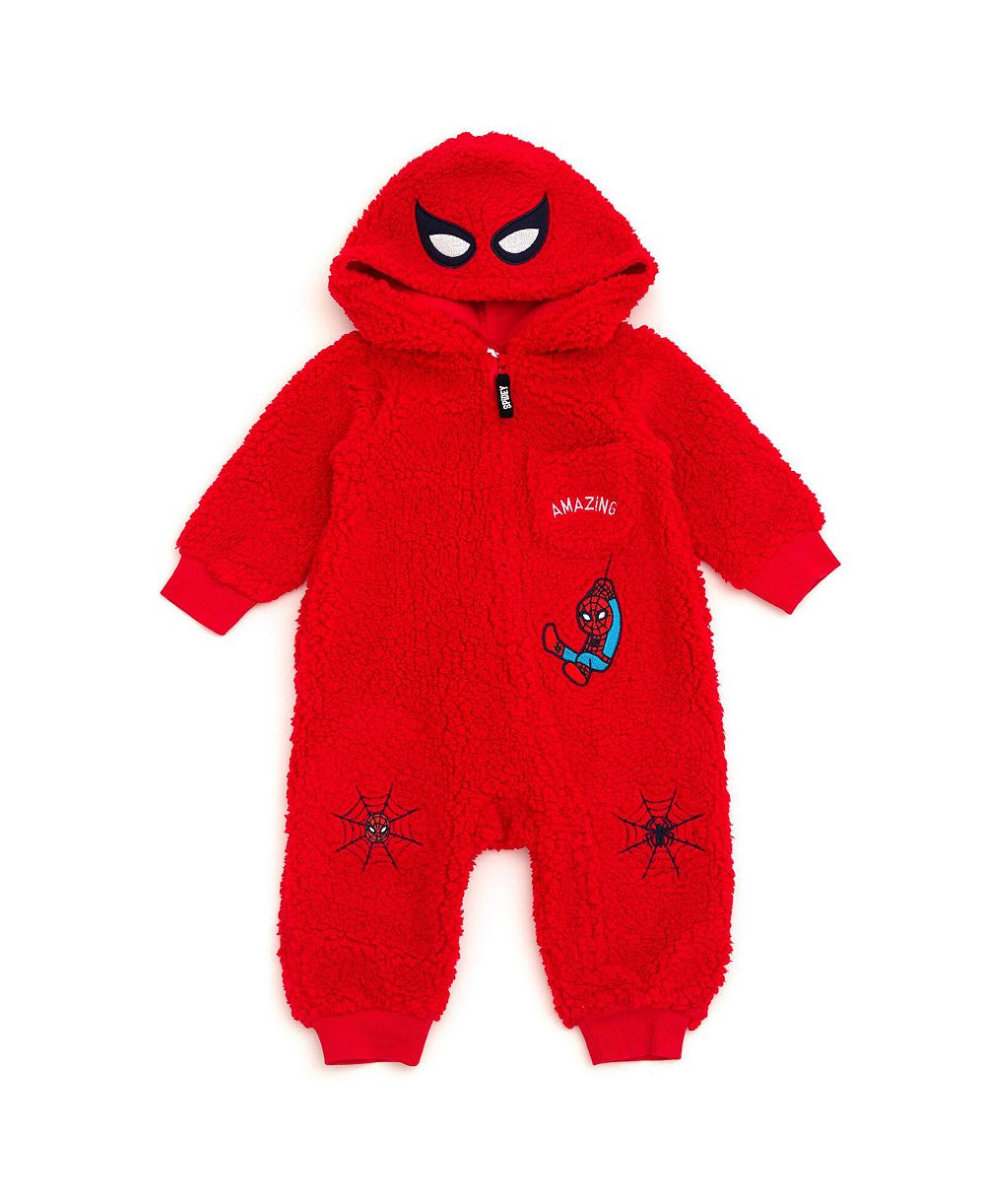 Avengers детский комбинезон Spider-Man с застежкой-молнией из мягкого шерпы