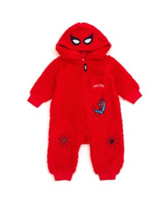 Avengers детский комбинезон Spider-Man с застежкой-молнией из мягкого шерпы