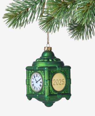 Holiday Lane Marshall Fields Green Clock Ornament