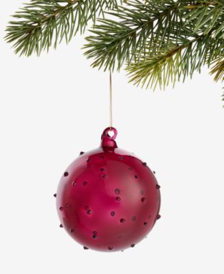 Красное стеклянное украшение Holiday Lane Berry Tones Glass Clear Red Ball Ornament
