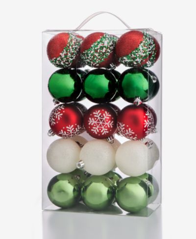 Набор елочных украшений Holiday Lane Heritage 30 шт. Red, Green & White Ball Ornaments