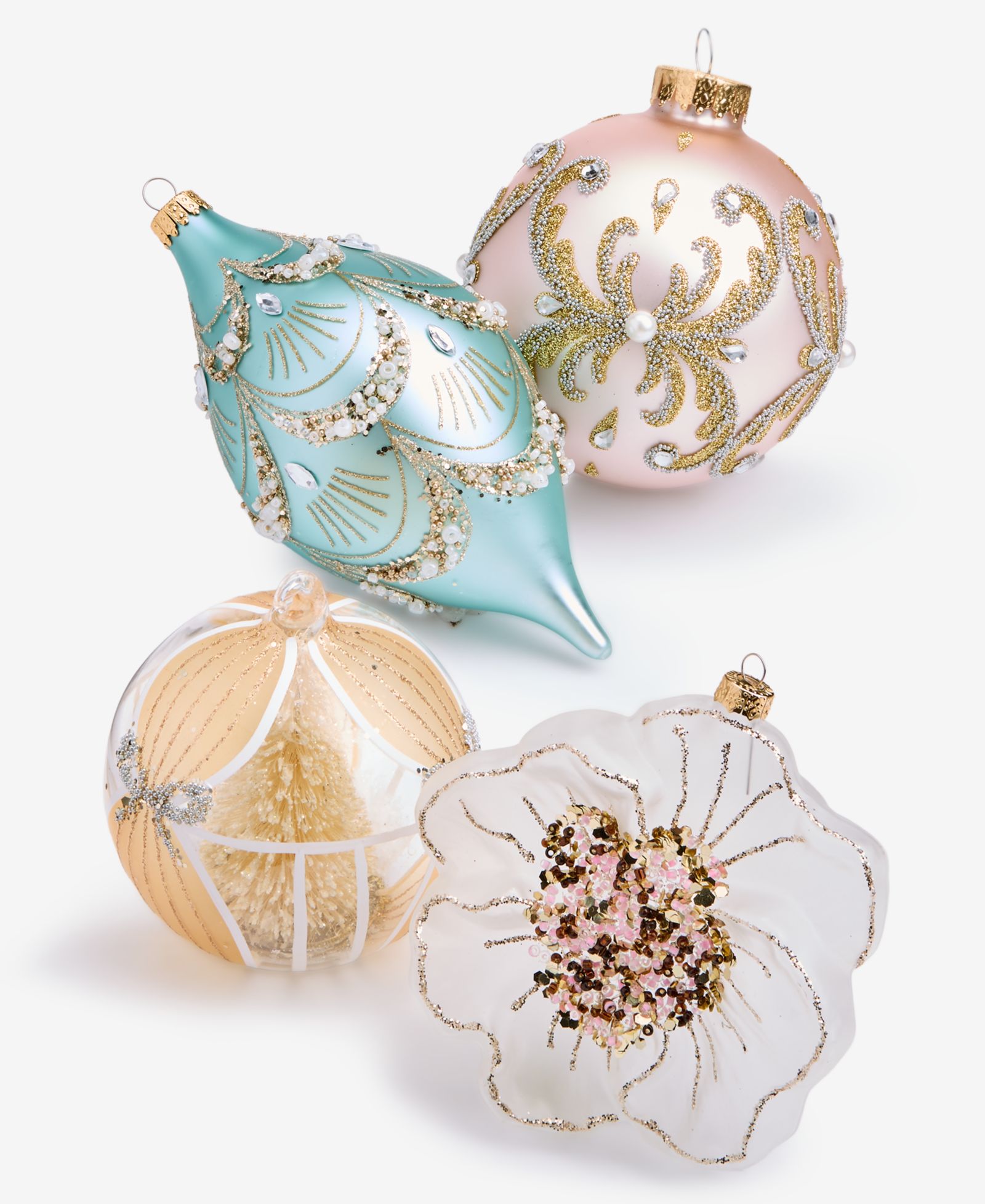 Набор из 4 стеклянных украшений Holiday Lane Opulence