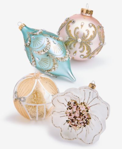 Набор из 4 стеклянных украшений Holiday Lane Opulence