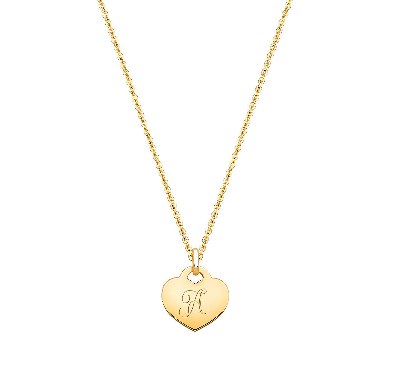Золотое детское ожерелье Tiny Blessings 14K Gold Heart and Engraved Initial