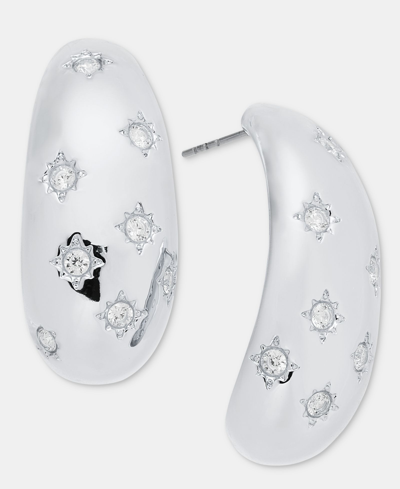 On 34th Pavé Star Puffy J-Hoop Earrings, Macy's Exclusive