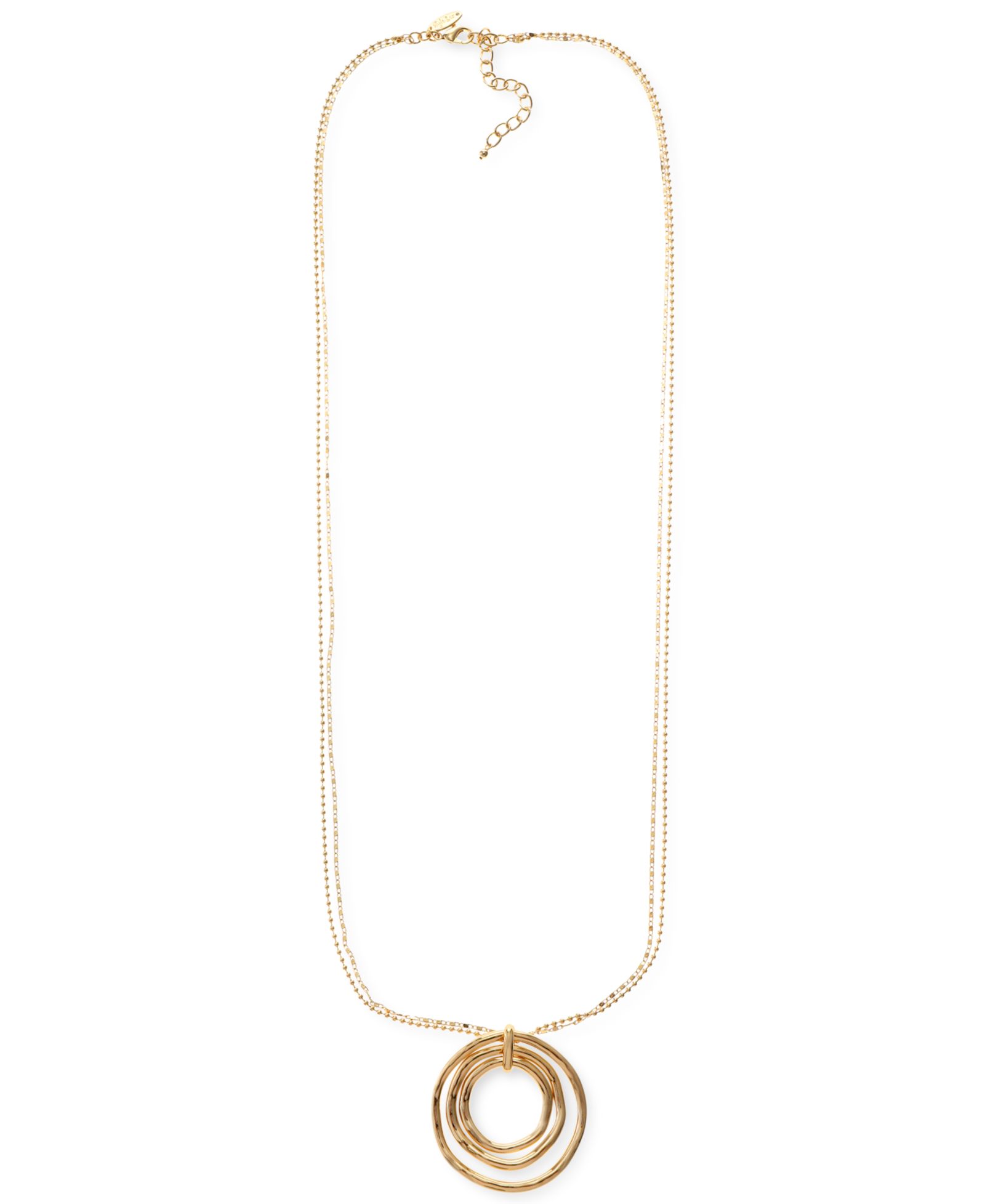 Style & Co Gold-Tone Multi-Chain Circle Pendant Necklace, 36" + 3" extender, Macy's Exclusive