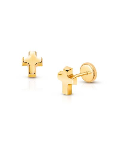 Tiny Blessings Серьги-гвоздики Simple Cross из золота 14K