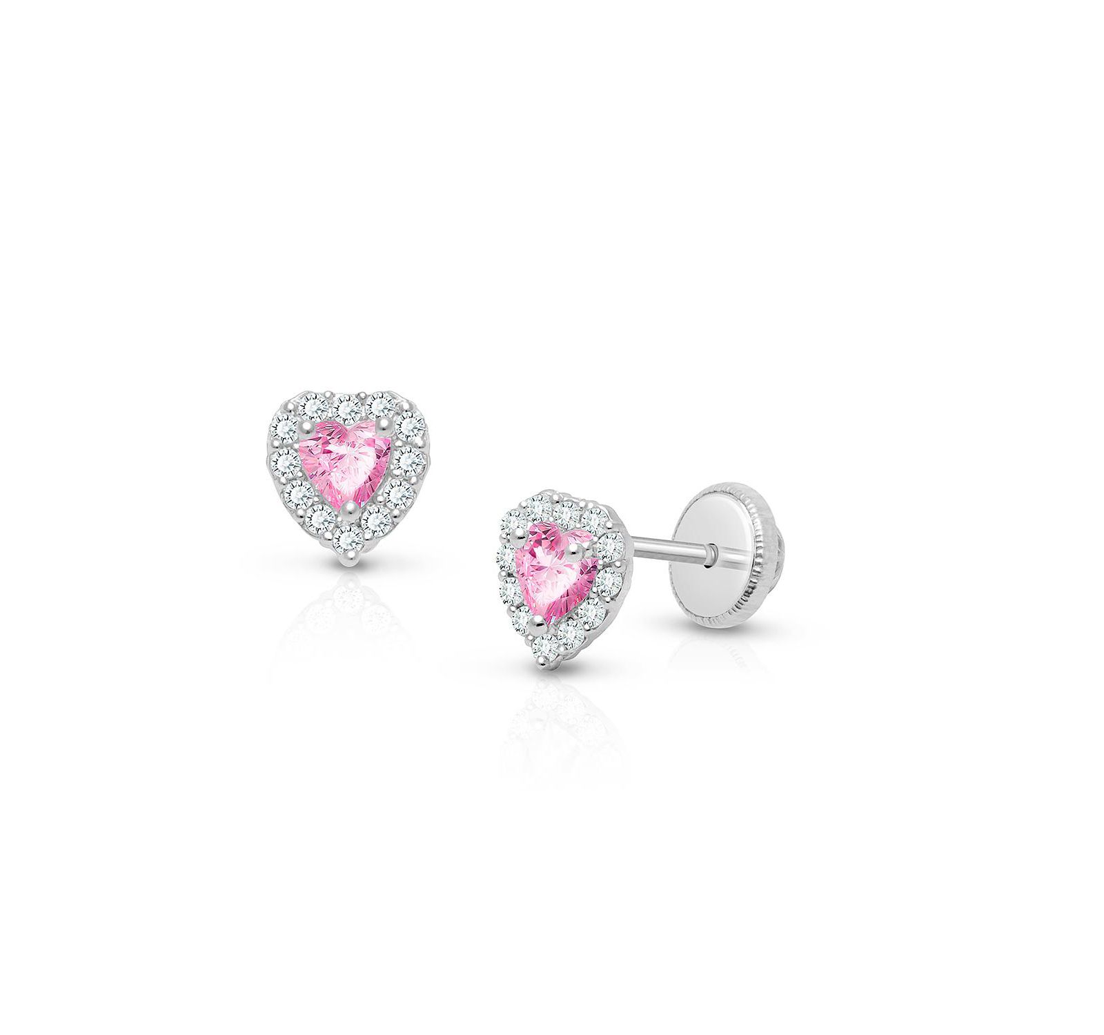 Tiny Blessings 14K Gold Blissful Heart Stud Screw Back Earrings