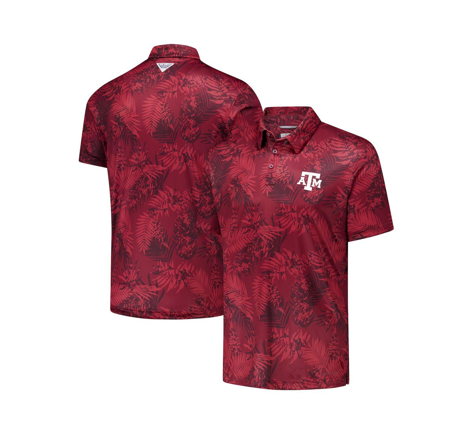 Columbia Men's Maroon Texas A&M Aggies PFG Super Terminal Tackle Omni-Shade Bangalow's Polo Shirt