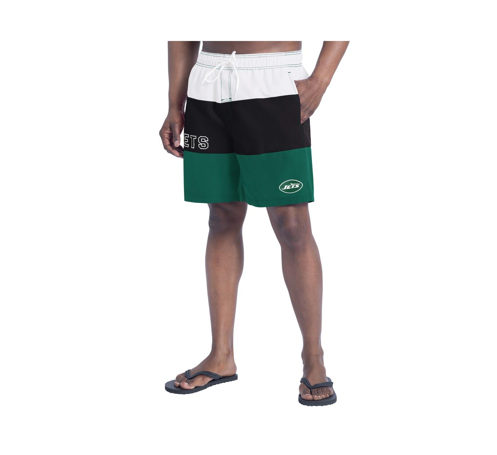 G-III Sports by Carl Banks Men's Green/Black New York Jets Sunrise Volley Swim Shorts