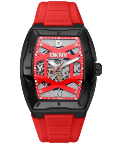 Мужские часы DKNY Urban Automatic Red Silicone Strap 51mm
