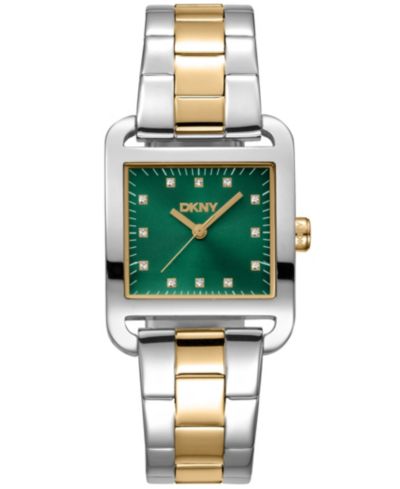 Женские часы DKNY City Midi Dark Green Dial Gold-Two-Tone Stainless Steel Bracelet 27x34.5mm