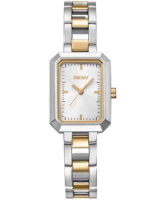 DKNY Women's Uptown Midi Silver Dial Gold-Tone Stainless Steel Bracelet Watch 22x35.5mm