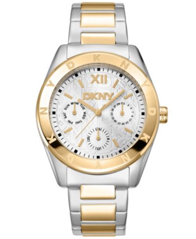 Женские часы DKNY Chambers Multi Sport Chronograph Silver Dial Gold Two-Tone 36mm