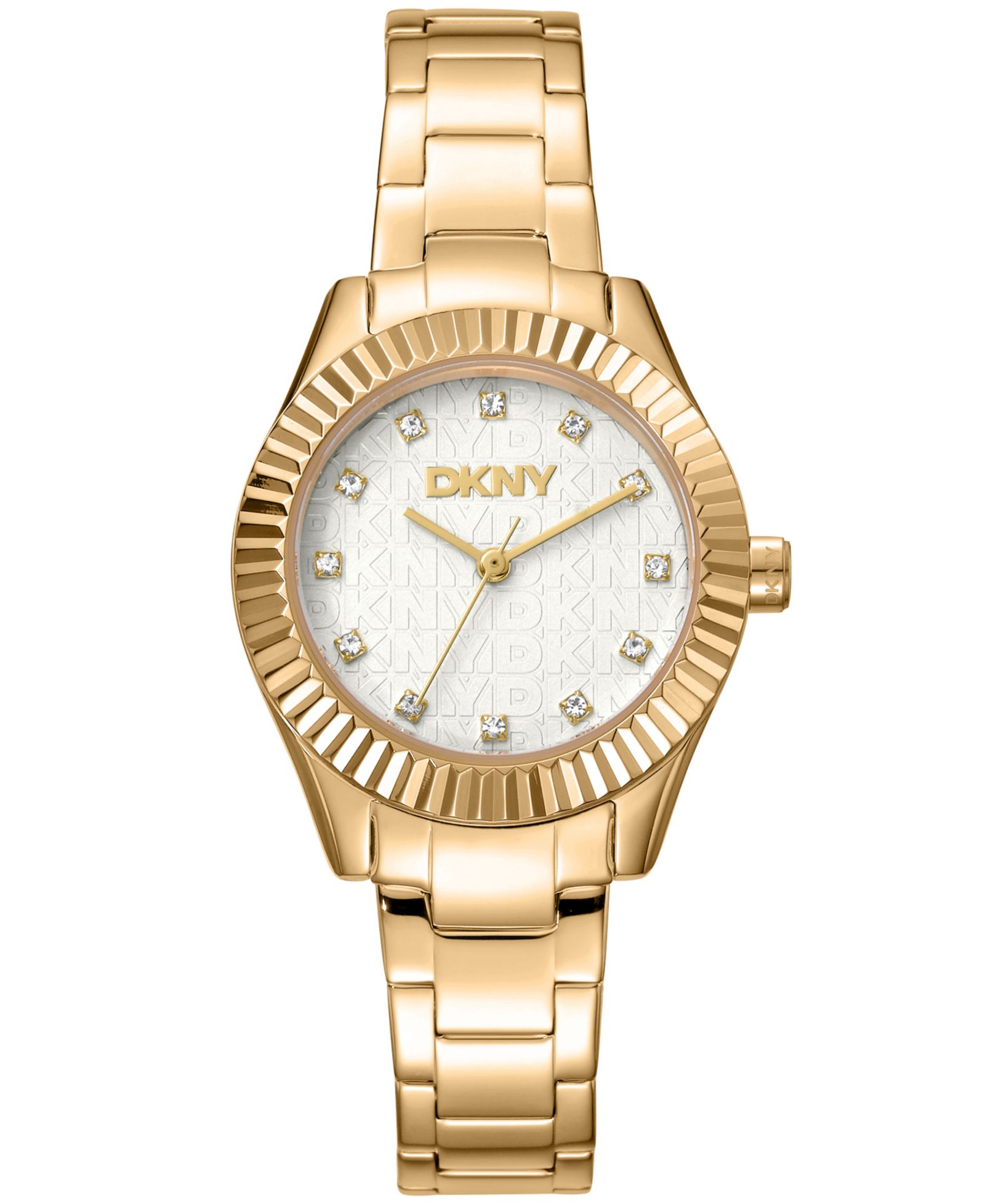 Женские часы DKNY Chambers Glitz Gold-Tone Stainless Steel 30mm