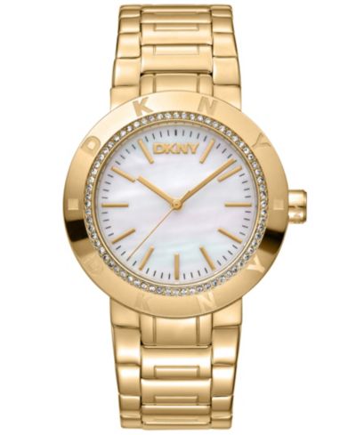 DKNY Women's Eastside Logo Gold-Tone Stainless Steel Bracelet Watch, 36mm