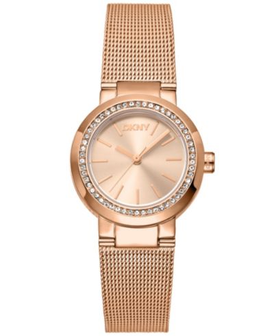 DKNY Women's Eastside Rose Gold-Tone Stainless Steel Bracelet Watch, 28mm