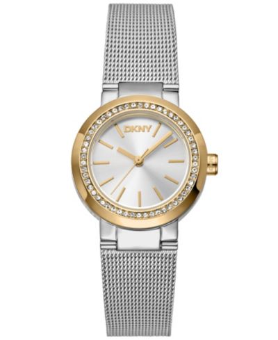 Женские часы DKNY Women's Eastside Mini Silver Dial Gold Tone Case на браслете из нержавеющей стали 28mm