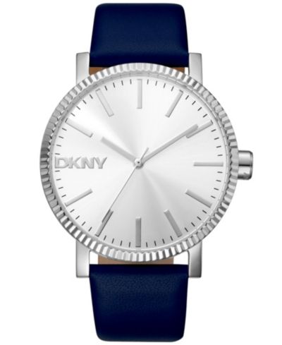 DKNY Женские часы Soho Maxi Dark Blue Leather Strap 40mm