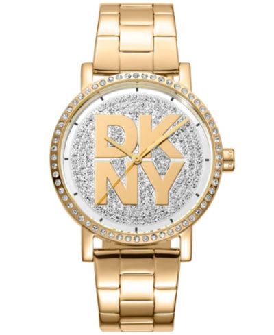 Женские наручные часы DKNY Soho Logo из золотистой нержавеющей стали 36mm