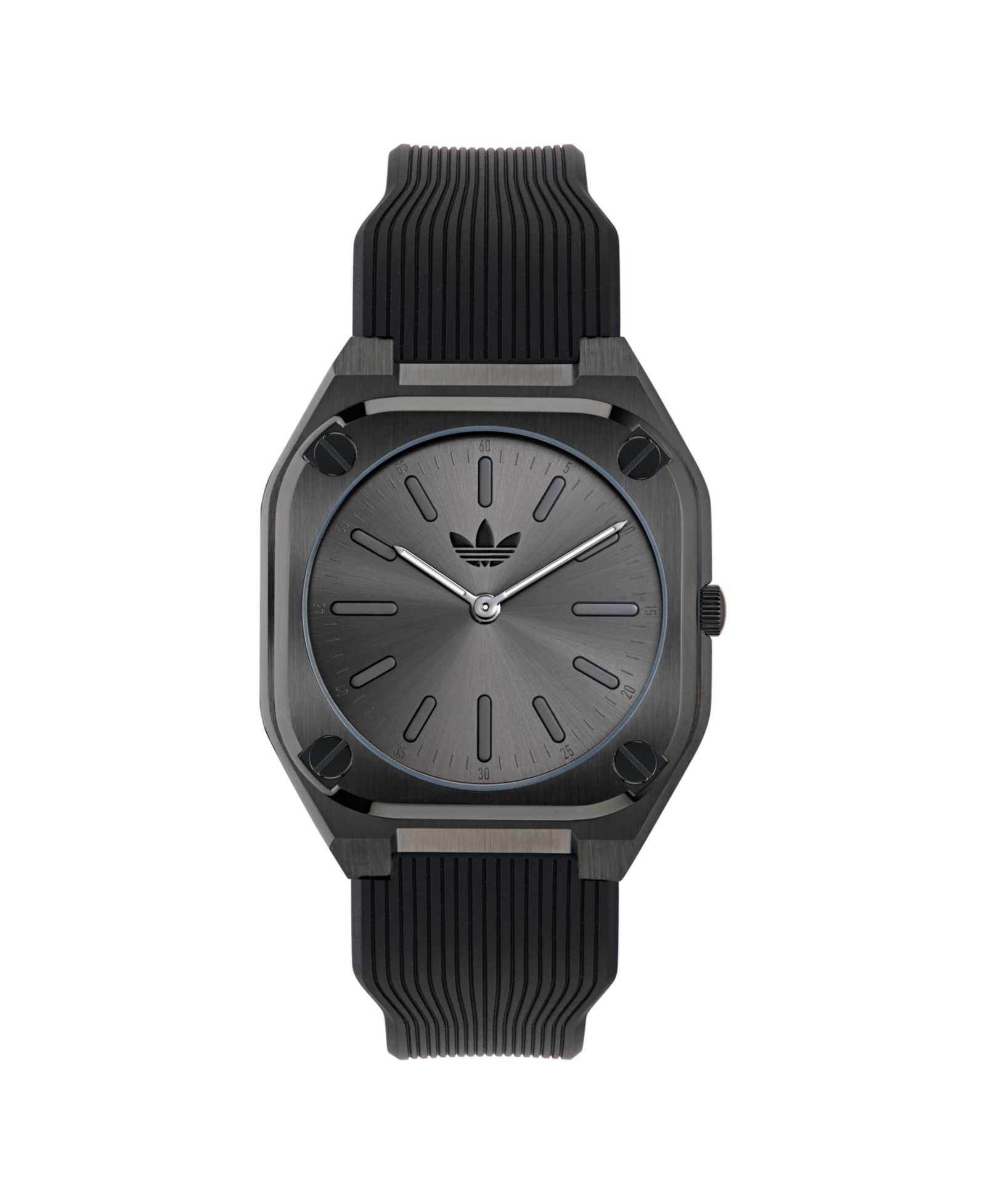 adidas Унисекс аналоговые часы, черный силикон, 39mm
