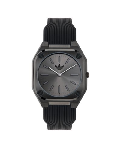 adidas Unisex Analog Black Silicone Watch, 39mm