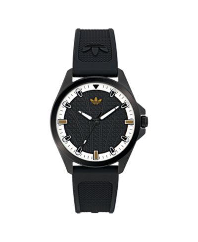 adidas Unisex Analog Black Silicone Watch, 40mm