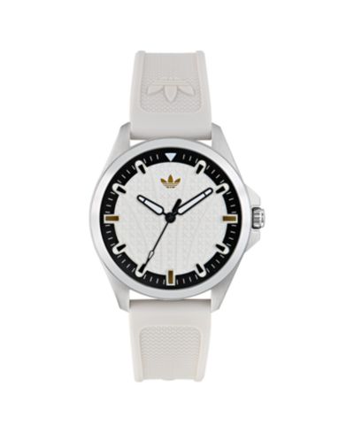 adidas Unisex Analog White Silicone Watch, 40mm