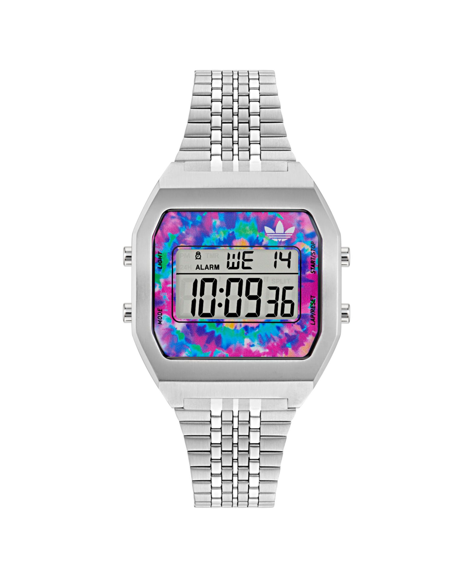 Часы adidas Unisex Digital Silver-Tone Stainless Steel 36mm