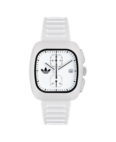 adidas Unisex Chronograph White Polyurethane Watch, 39mm