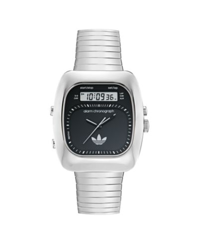 adidas Unisex Analog Silver-Tone Stainless Steel Watch, 37mm