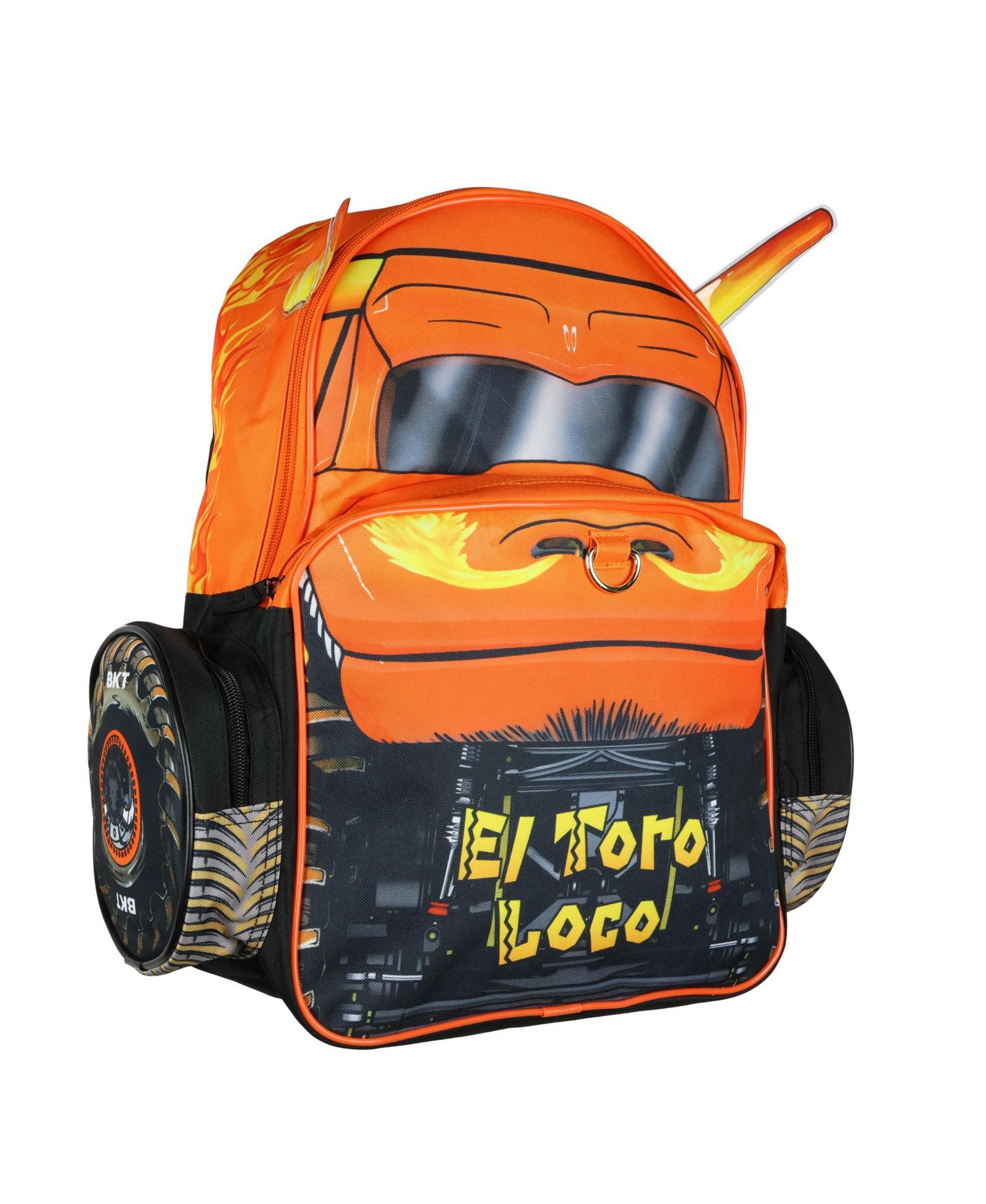 Детский рюкзак Monster Jam El Toro Loco 3D с рогами монстр-трака, 16" с отделением для ноутбука