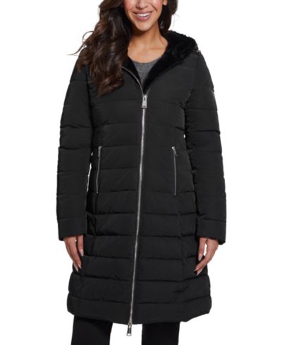 GUESS Женская дутая куртка Puffer с меховой подкладкой