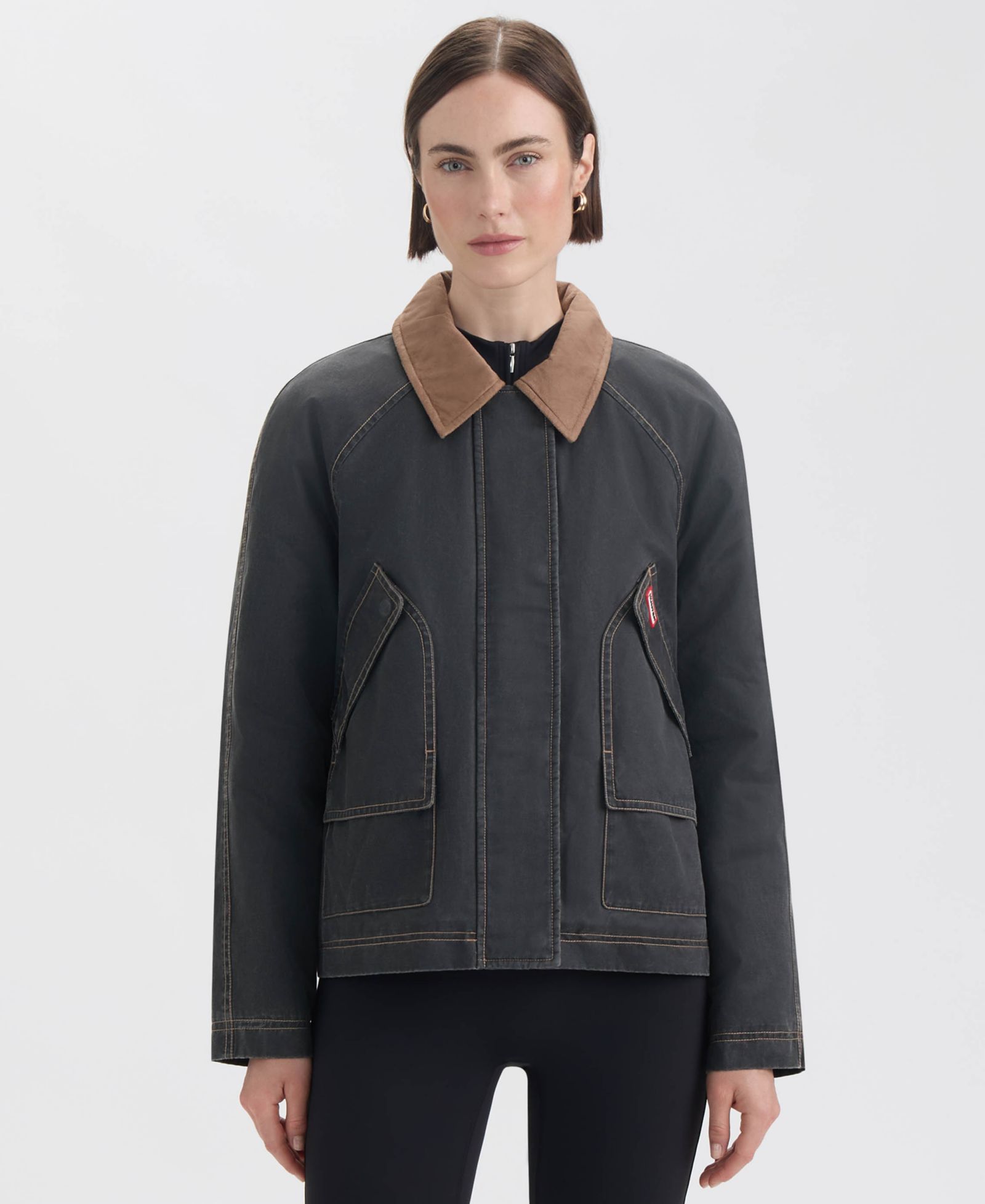 Hunter Women's Short Faux Fur-Lined Waxed Jacket