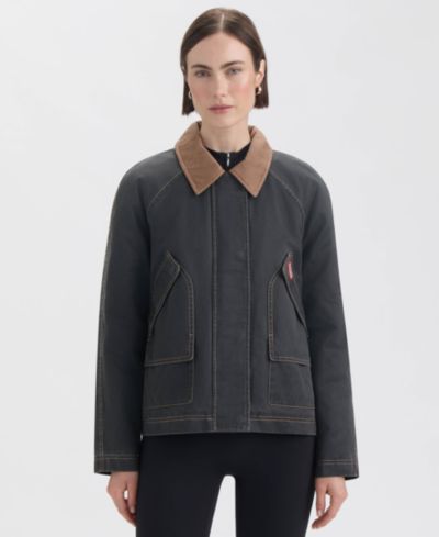 Hunter Women's Short Faux Fur-Lined Waxed Jacket