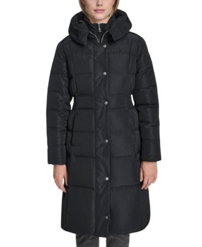 Женская утепленная куртка-пуховик Cole Haan Trim Hood Zip-Front Down Filled