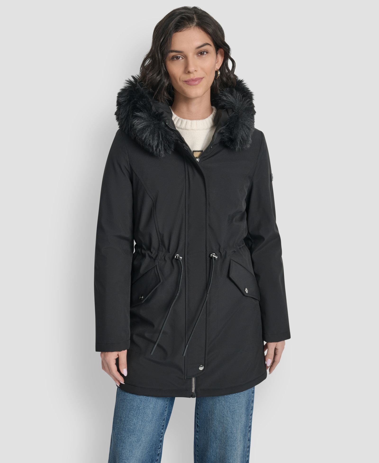 Женская ветровка DKNY Trim Hooded Anorak Puffer Coat